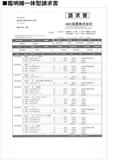 鑑明細一体型請求書